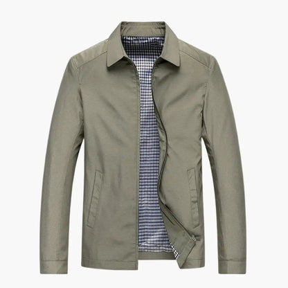 Maverick Men's Jacket featuring a classic shirt collar and stylish checked lining, perfect for adding a touch of sophistication to any outfit. 4