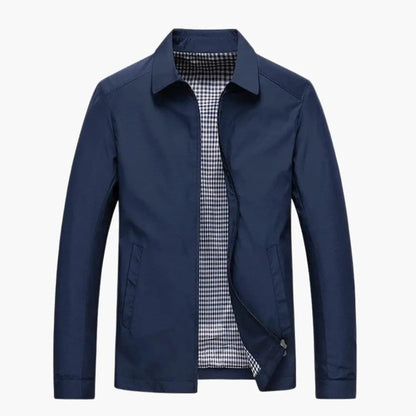 Maverick Men's Jacket featuring a classic shirt collar and convenient zipper closure, perfect for stylish layering in any season. 3