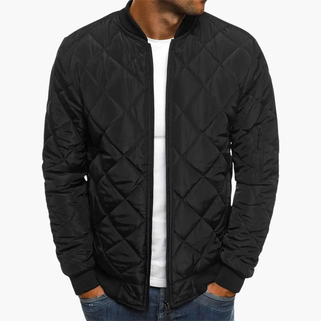 Maverick Men's Jacket featuring a stylish quilted design and practical zippered pockets, perfect for outdoor adventures and casual wear. 2