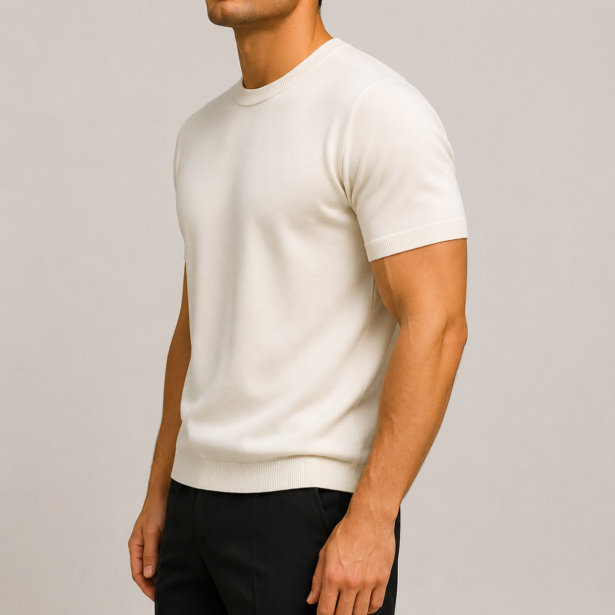 Men’s T-Shirt with Crew Neck, Short Sleeves and Slim Fit
