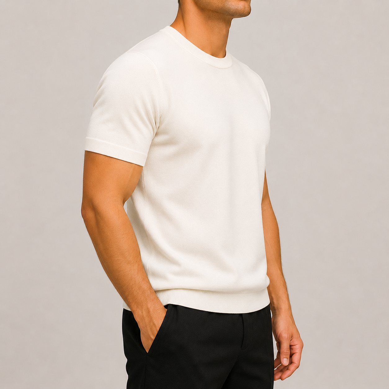 Men’s T-Shirt with Crew Neck, Short Sleeves and Slim Fit