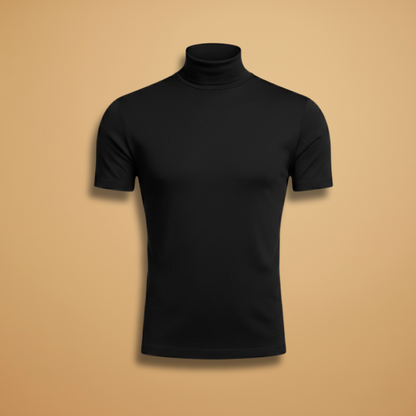 Milo Men's Slim Fit T-Shirt featuring a stylish roll neck design, perfect for a modern and comfortable look. 1