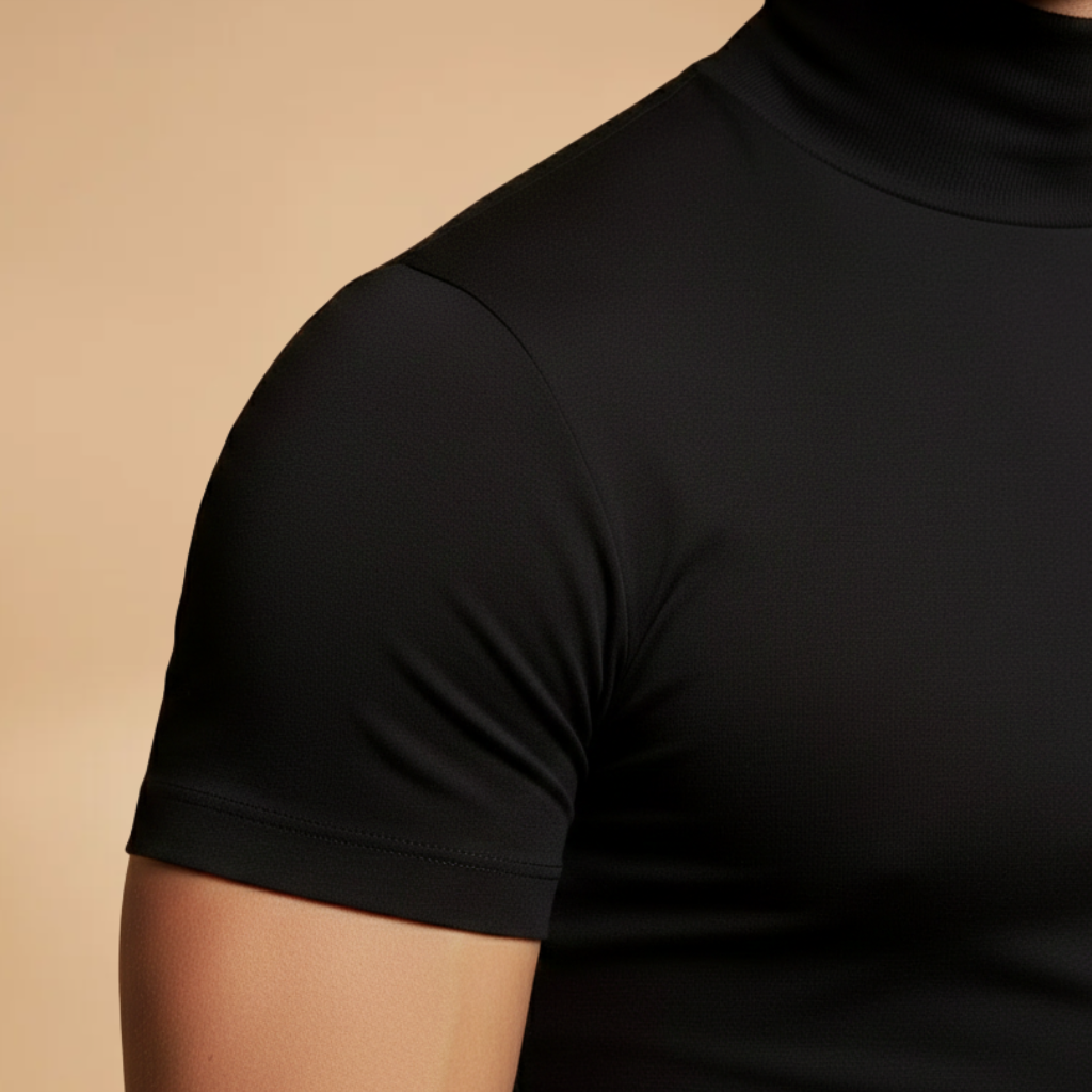 Milo Men's Slim Fit T-Shirt featuring a stylish roll neck design, perfect for a modern and comfortable look. 6