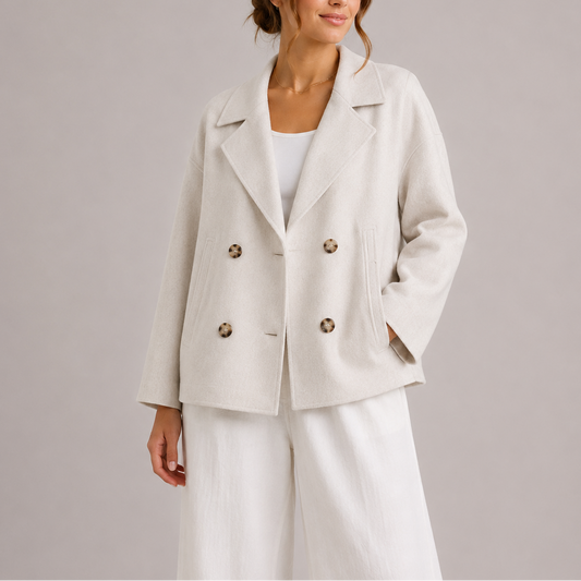 Mira Women's Fitted Jacket featuring a structured tailored cropped design, perfect for a stylish and sophisticated look. 0