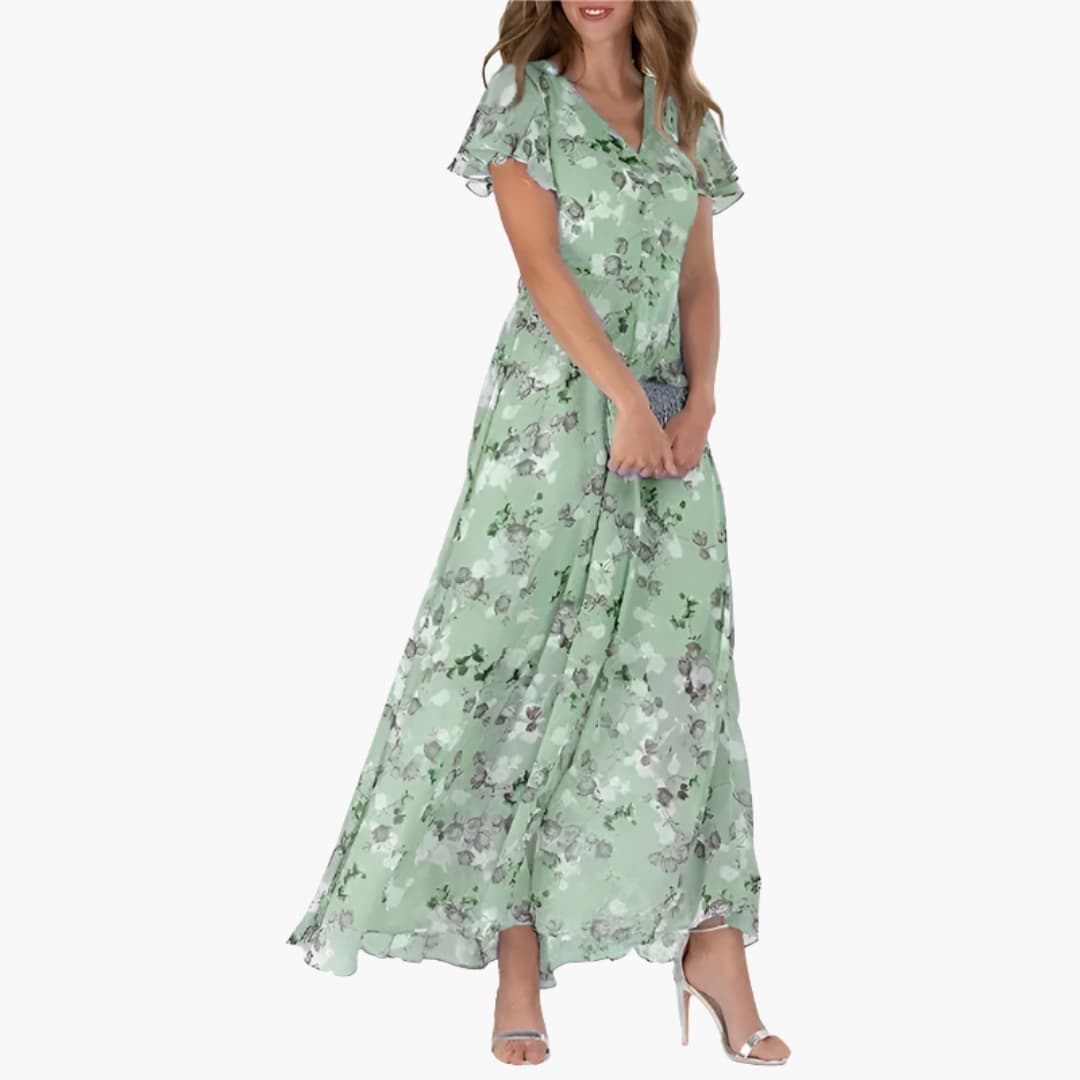 Mira Women’s Midi Dress featuring a round neck and sleeveless design, perfect for casual and formal occasions, showcasing a stylish and elegant silhouette. 2