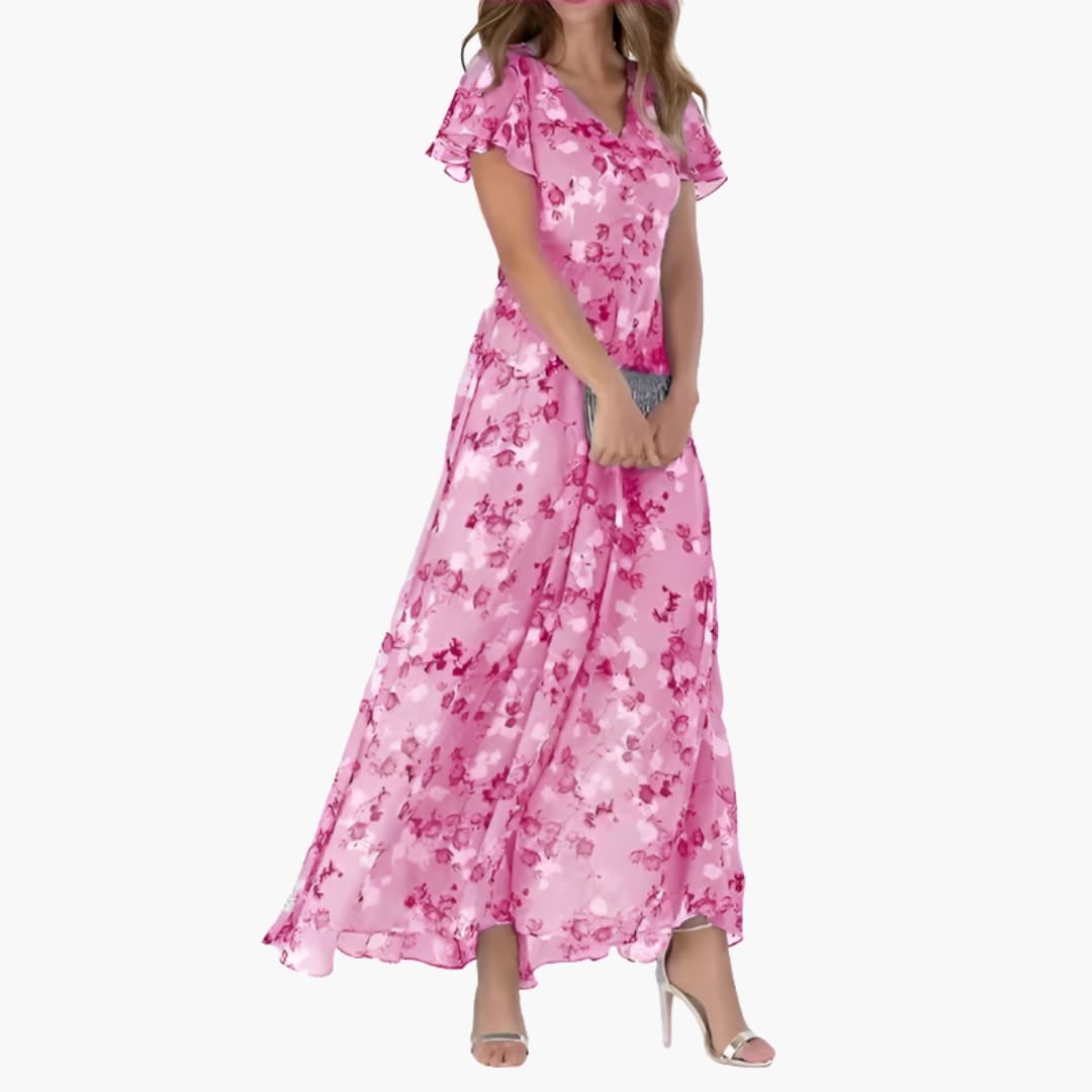Mira Women’s Midi Dress featuring a round neck and sleeveless design, perfect for casual and formal occasions, showcasing a stylish and elegant silhouette. 3