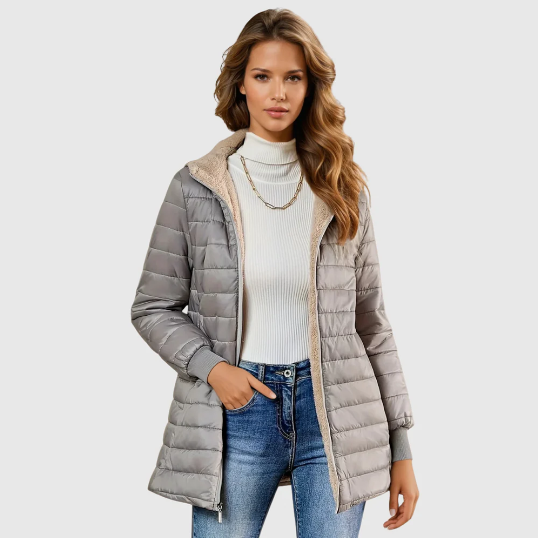 Monique Women's Winter Coat featuring a cozy Sherpa lined interior for added warmth and comfort during cold weather. 0