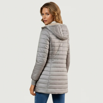 Monique Women's Winter Coat featuring a cozy Sherpa lined interior for added warmth and comfort during cold weather. 4