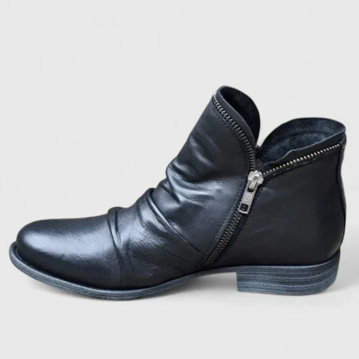Myza Women’s Boots featuring a gel-filled sole and 4 cm heel, designed for ultimate comfort and stability, perfect for stylish everyday wear. 2