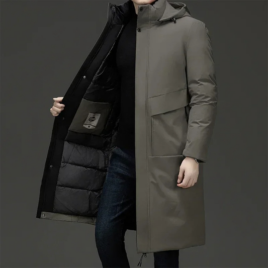 Nash Women's Hooded Long Winter Coat featuring a fully quilted design for maximum warmth and comfort in cold weather. 0