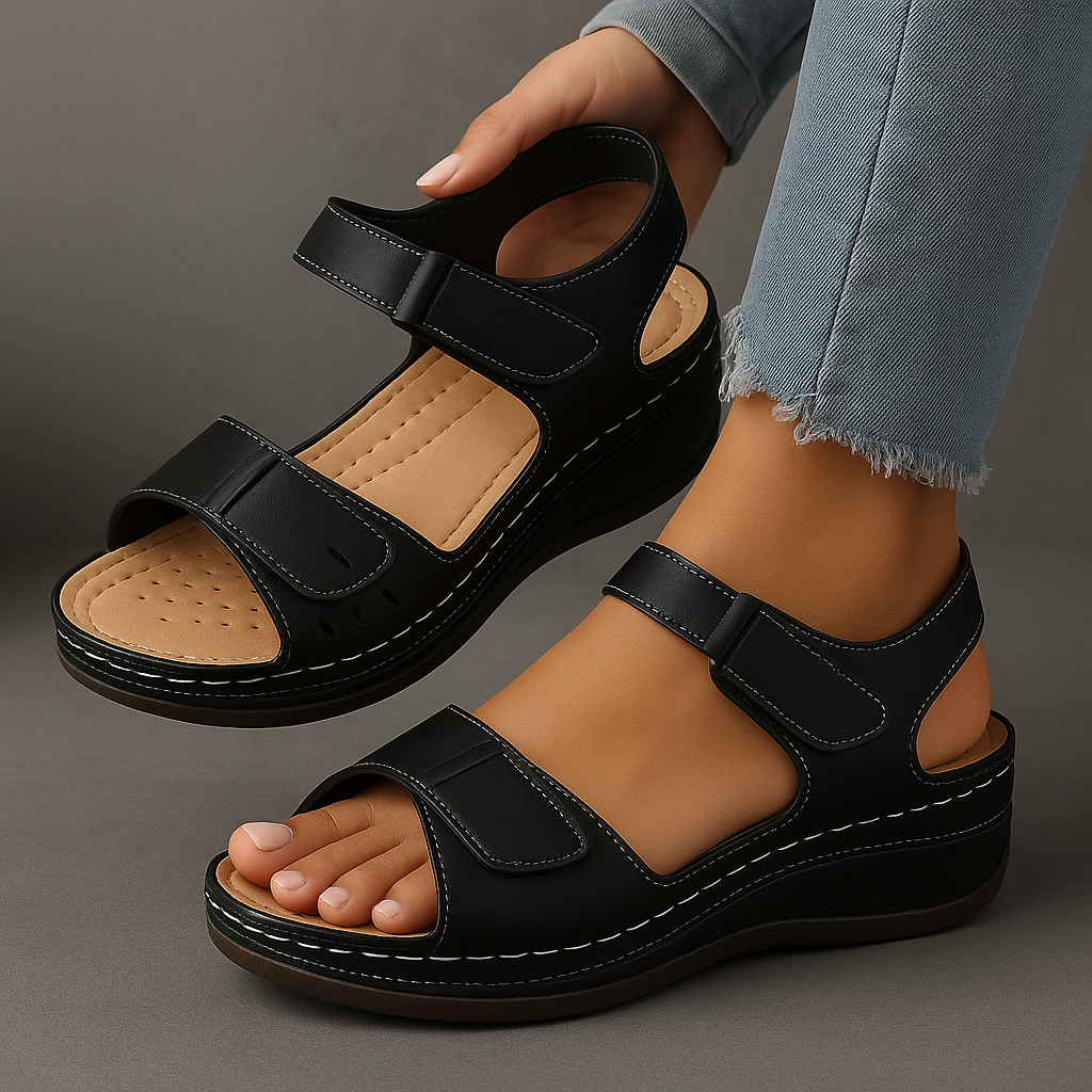 Nina Women's Sandals featuring orthopedic cushioning and an adjustable strap design for ultimate comfort and support. 7