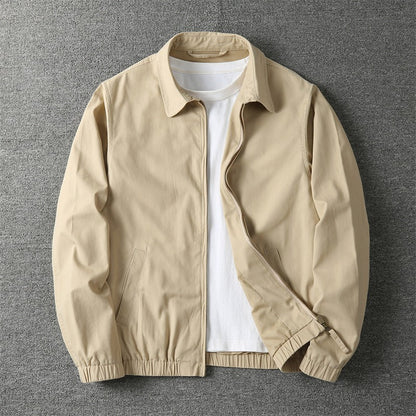 Noble Men's Casual Jacket featuring zipper fastening and elastic cuffs, perfect for stylish outdoor wear. 0