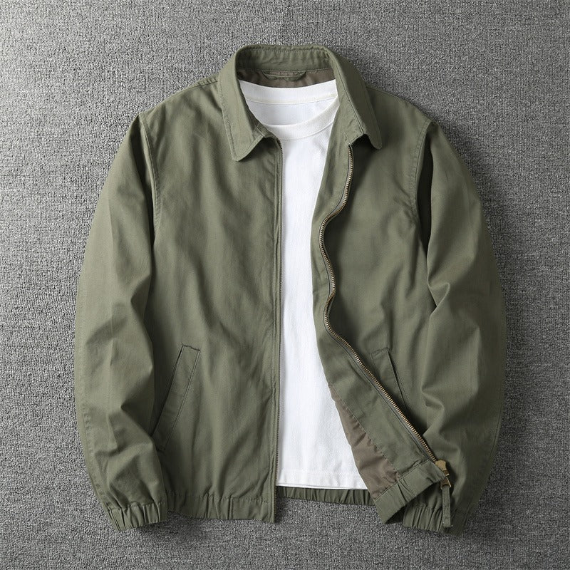Noble Men's Casual Jacket featuring zipper fastening and elastic cuffs, perfect for stylish outdoor wear. 1