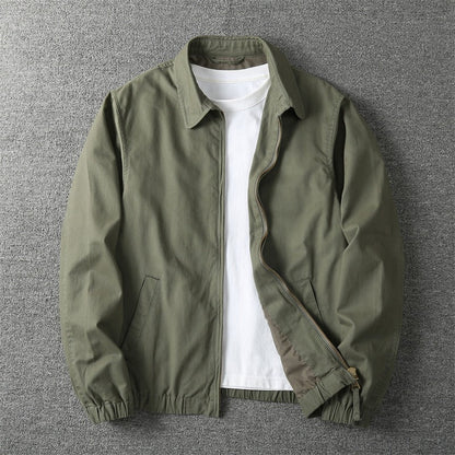 Noble Men's Casual Jacket featuring zipper fastening and elastic cuffs, perfect for stylish outdoor wear. 1