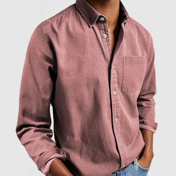 Noble men's dress shirt featuring a classic buttoned collar and elegant vintage design, perfect for formal occasions and stylish ensembles. 3