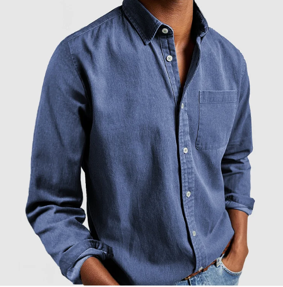 Noble men's dress shirt featuring a classic buttoned collar and elegant vintage design, perfect for formal occasions and stylish ensembles. 5