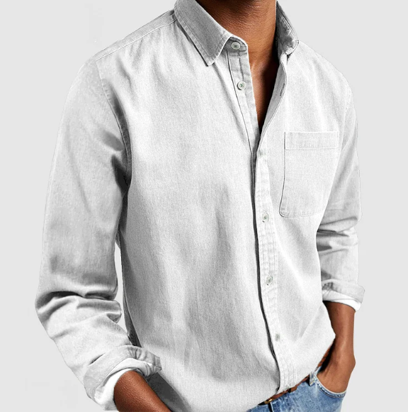 Noble men's dress shirt featuring a classic buttoned collar and elegant vintage design, perfect for formal occasions and stylish ensembles. 7