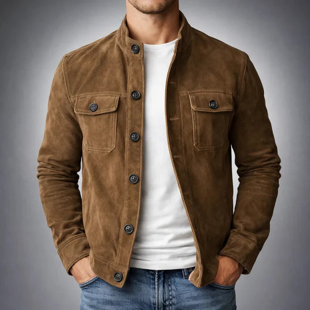Noble men's jacket featuring a stylish military accent and two functional pockets, perfect for both casual and formal occasions. 1