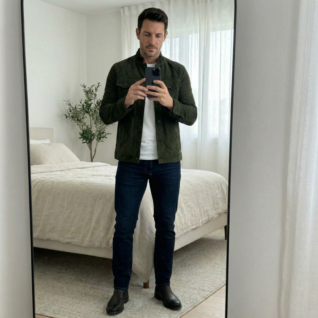 Noble men's jacket featuring a stylish military accent and two functional pockets, perfect for both casual and formal occasions. 6