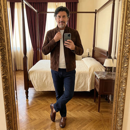 Noble men's jacket featuring a stylish military accent and two functional pockets, perfect for both casual and formal occasions. 8