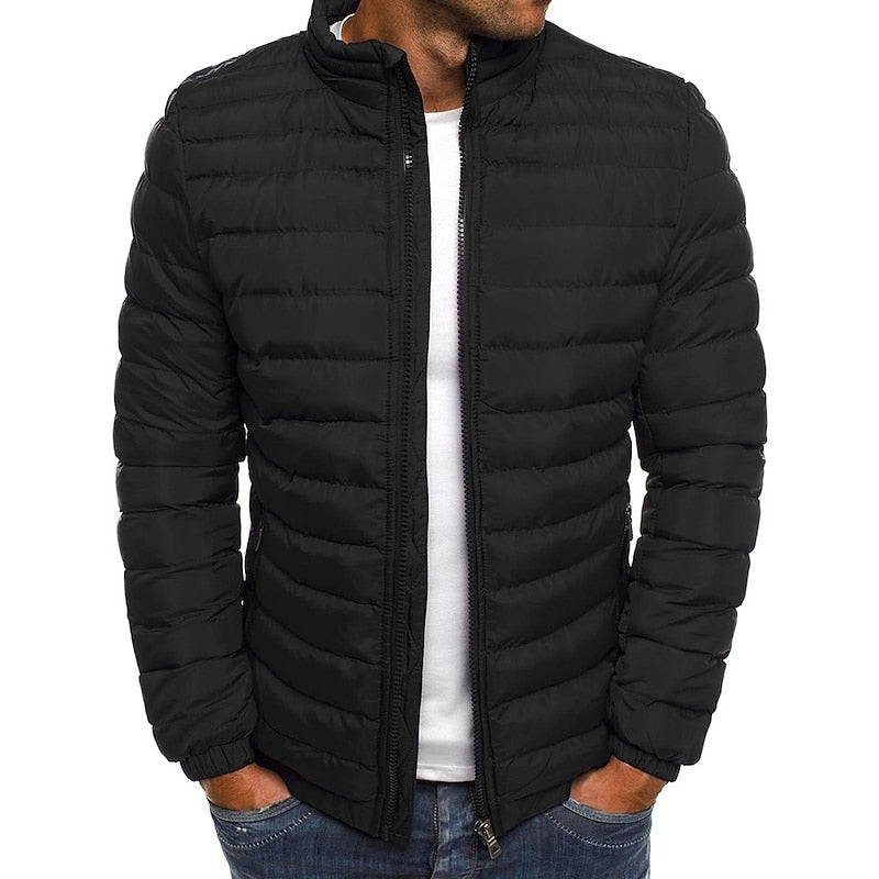 Noble Men's Puffer Jacket in sleek black, featuring a lightweight quilted design and modern fit, perfect for winter wear and outdoor activities. 5