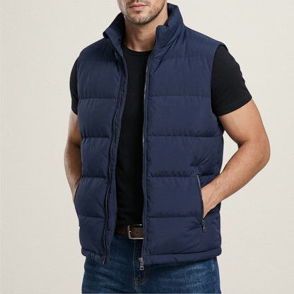 Noble men's vest featuring a modern cut, designed for style and comfort, equipped with practical pockets for everyday convenience. 0