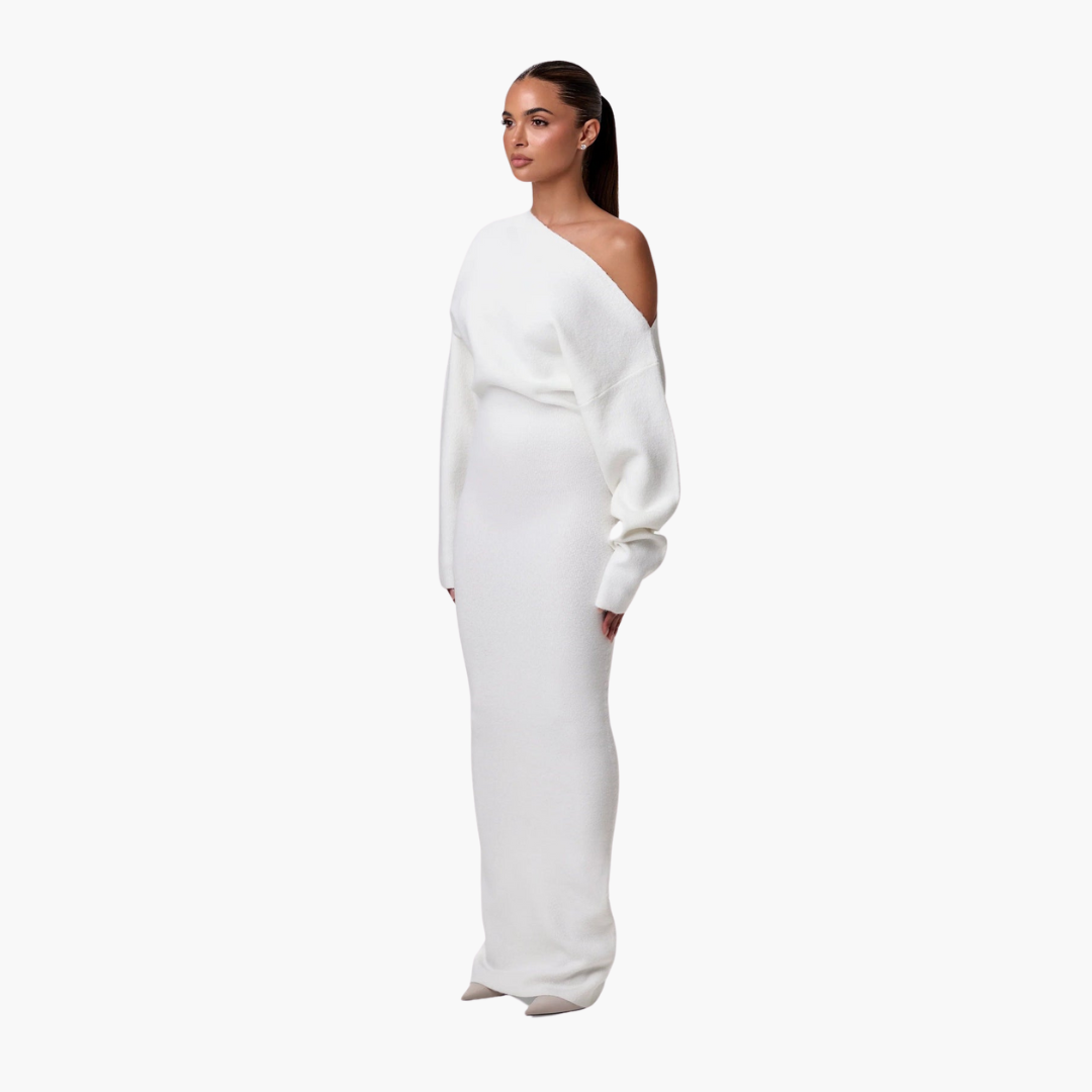 Opal Women's Cocktail Dress featuring an elegant off-shoulder design and a flattering fit, perfect for formal events and special occasions. 2