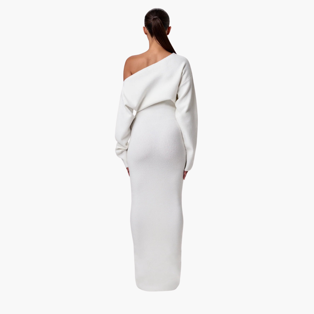 Opal Women's Cocktail Dress featuring an elegant off-shoulder design and a flattering fit, perfect for formal events and special occasions. 3