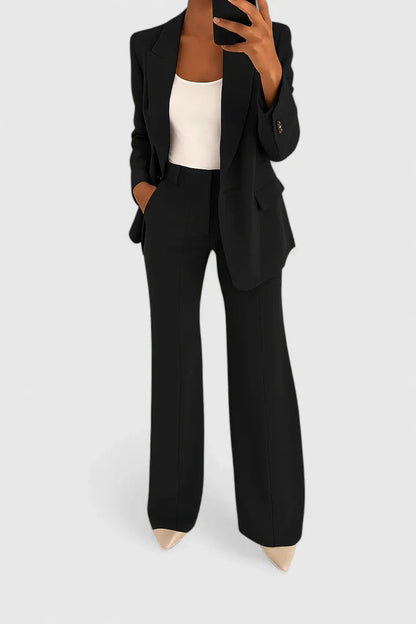 Palynette Women’s Two-Piece Suit Set featuring an elegant silhouette and versatile style, perfect for professional or casual occasions. 1