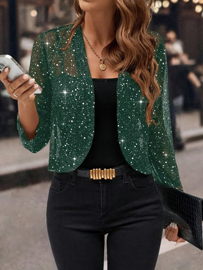 Raina Women's Cardigan Jacket featuring a stylish design with glitter sequins, perfect for adding a touch of glamour to any outfit. 1