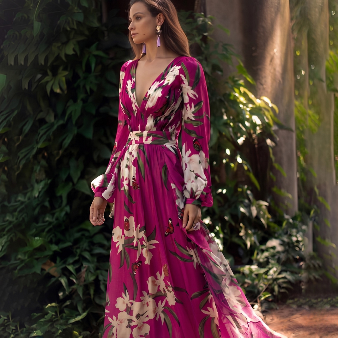 Raya Women’s Dress featuring a flowy fit and vibrant floral design, perfect for stylish summer wear. 0