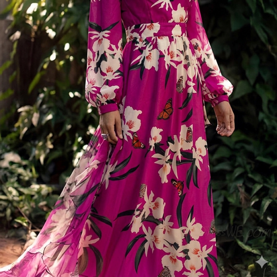 Raya Women’s Dress featuring a flowy fit and vibrant floral design, perfect for stylish summer wear. 3