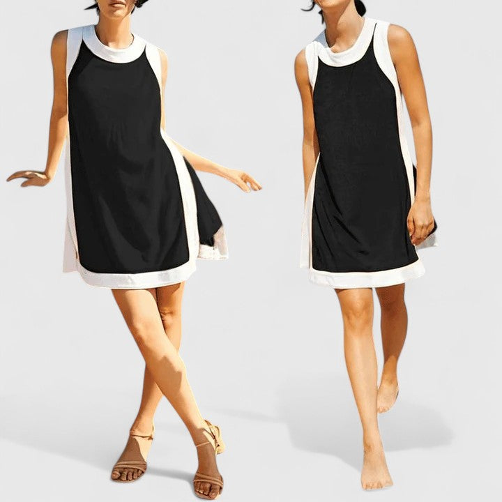 Reese Women’s Summer Co-Ord featuring a vibrant colourblock design, perfect for warm weather, complete with convenient side pockets for added functionality. 0
