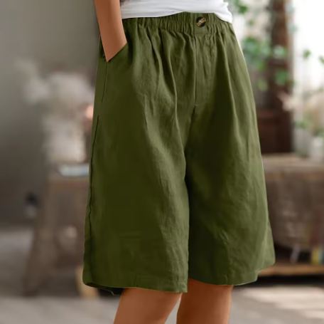 Renee Women's Relaxed Fit Shorts featuring an elastic waistband, perfect for comfortable casual wear and summer outings. 0