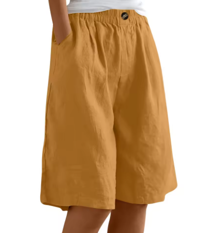 Renee Women's Relaxed Fit Shorts featuring an elastic waistband, perfect for comfortable casual wear and summer outings. 10