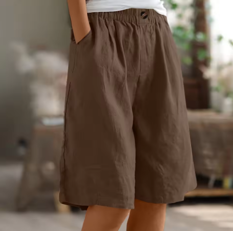 Renee Women's Relaxed Fit Shorts featuring an elastic waistband, perfect for comfortable casual wear and summer outings. 11