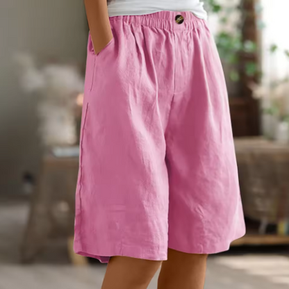 Renee Women's Relaxed Fit Shorts featuring an elastic waistband, perfect for comfortable casual wear and summer outings. 4