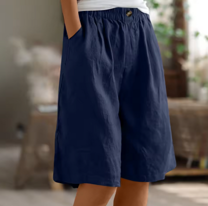 Renee Women's Relaxed Fit Shorts featuring an elastic waistband, perfect for comfortable casual wear and summer outings. 5