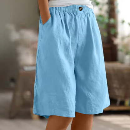Renee Women's Relaxed Fit Shorts featuring an elastic waistband, perfect for comfortable casual wear and summer outings. 6