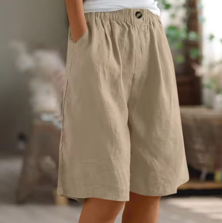 Renee Women's Relaxed Fit Shorts featuring an elastic waistband, perfect for comfortable casual wear and summer outings. 7