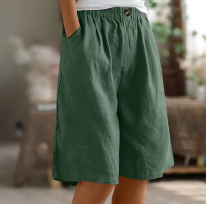 Renee Women's Relaxed Fit Shorts featuring an elastic waistband, perfect for comfortable casual wear and summer outings. 8