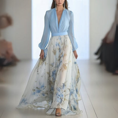 Rita Women’s Maxi Dress featuring a vibrant floral print and a flowing design, perfect for summer outings and special occasions. 0