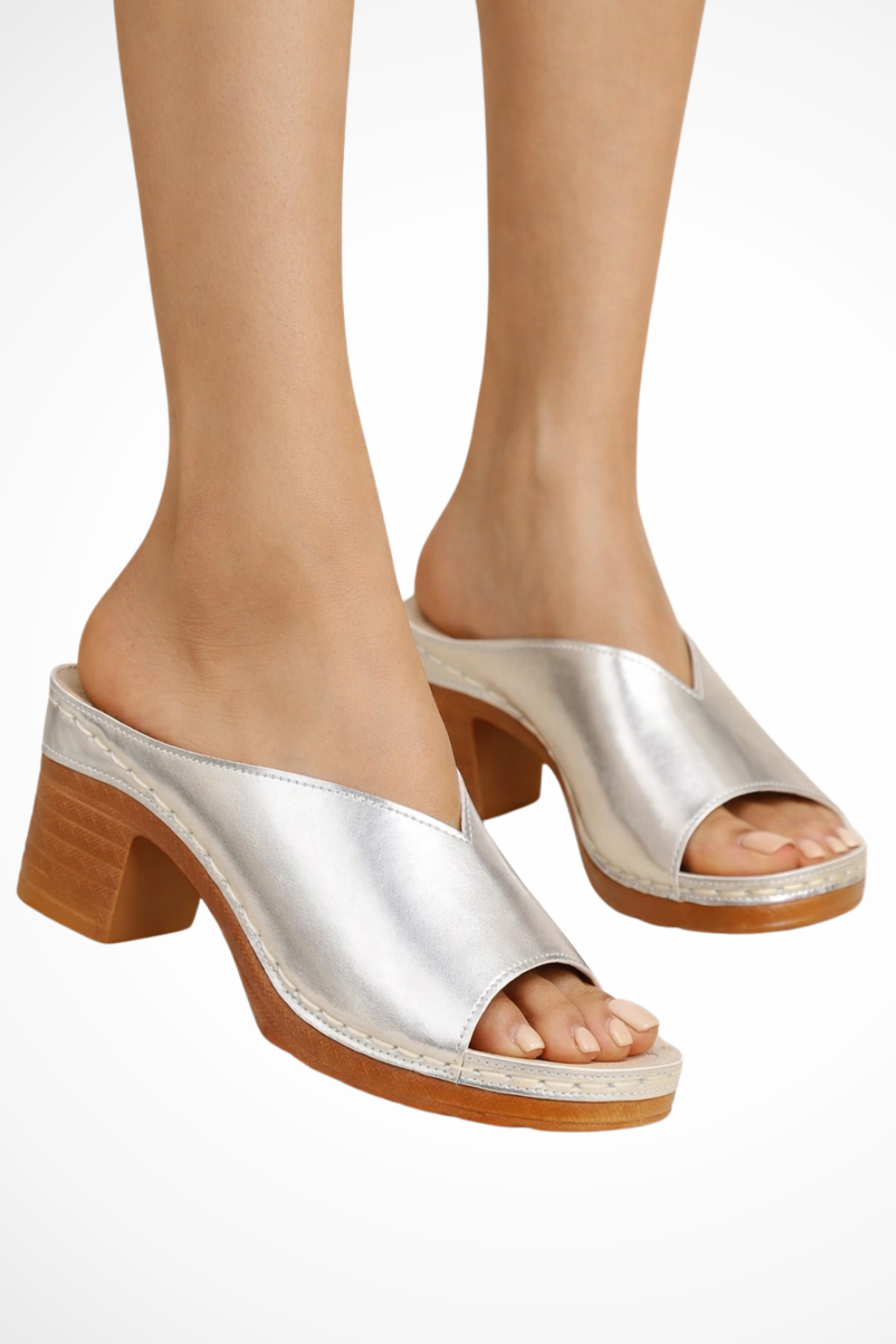 Rosa Women’s Mules featuring an open toe and stylish block heel design, perfect for chic casual or dressy occasions. 3
