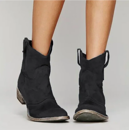 Rosie Women’s Western Boots featuring a stylish suede design and distinctive seams, perfect for adding a touch of western flair to any outfit. 3