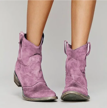 Rosie Women’s Western Boots featuring a stylish suede design and distinctive seams, perfect for adding a touch of western flair to any outfit. 5