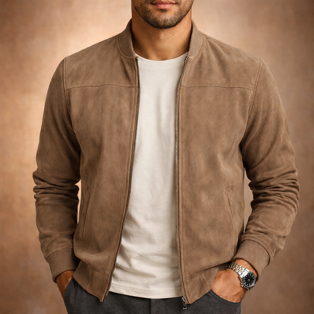 Sable Men's Jacket featuring a lightweight suede-look design and modern fit, perfect for stylish layering in any season. 0