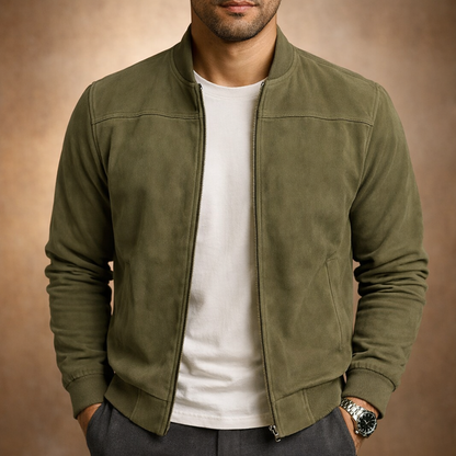 Sable Men's Jacket featuring a lightweight suede-look design and modern fit, perfect for stylish layering in any season. 1