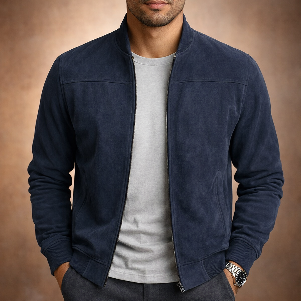 Sable Men's Jacket featuring a lightweight suede-look design and modern fit, perfect for stylish layering in any season. 2