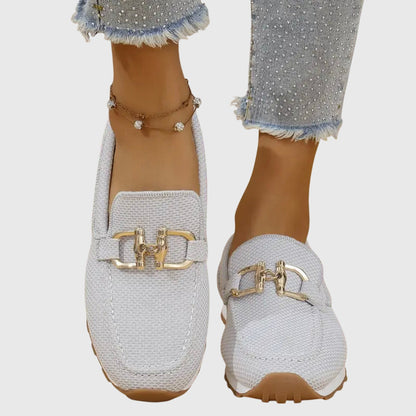 Sable Women’s Loafers featuring a breathable design and elegant gold-tone hardware, perfect for stylish comfort in any setting. 6