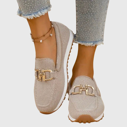 Sable Women’s Loafers featuring a breathable design and elegant gold-tone hardware, perfect for stylish comfort in any setting. 7